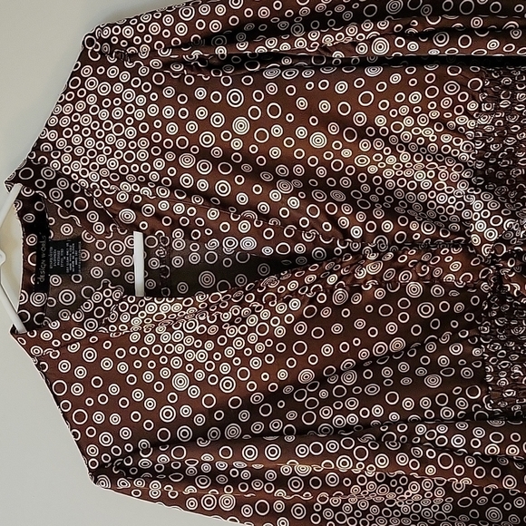 DESIGN WORKS Satin Bubble Smock Waist Tie Peplum Atomic Landgirl Blouse - Picture 5 of 8